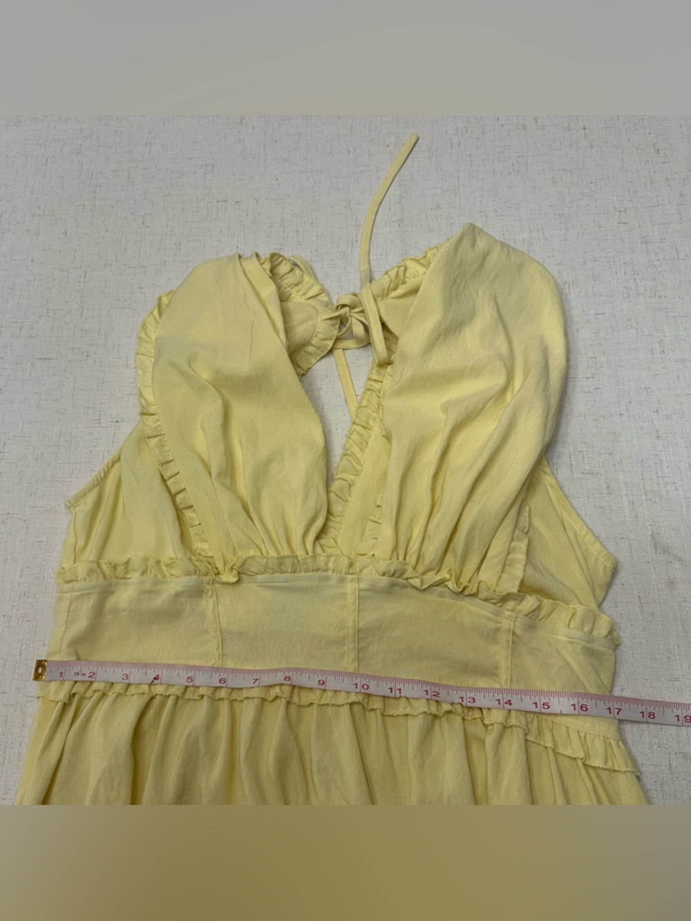 🩷Light Yellow Ruffled Sundress - Picture 5 of 12